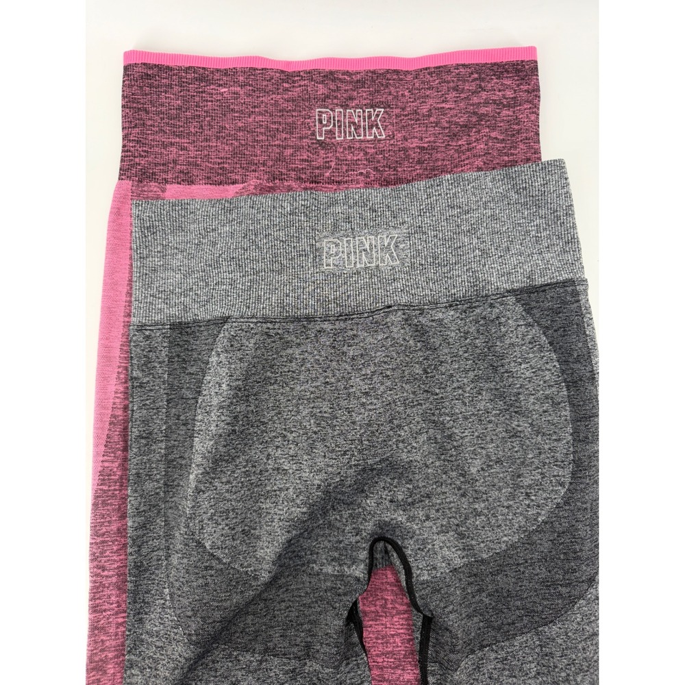 Pink Victoria's Secret Active Seamless Leggings Bundle Gray Berry Small 2 Pack